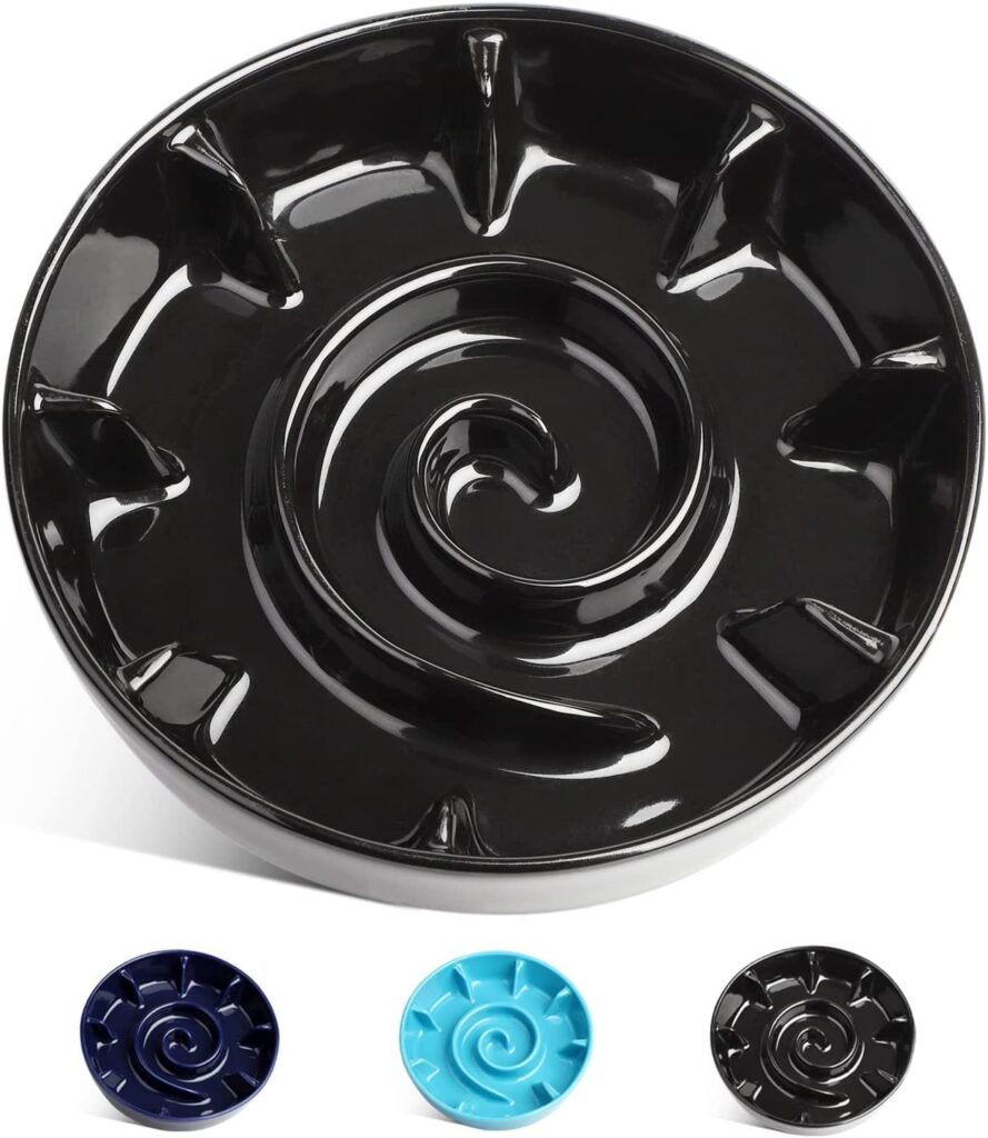 PAIKKA Medium Slow-Feed Black Ceramic Dog Bowl + Reviews